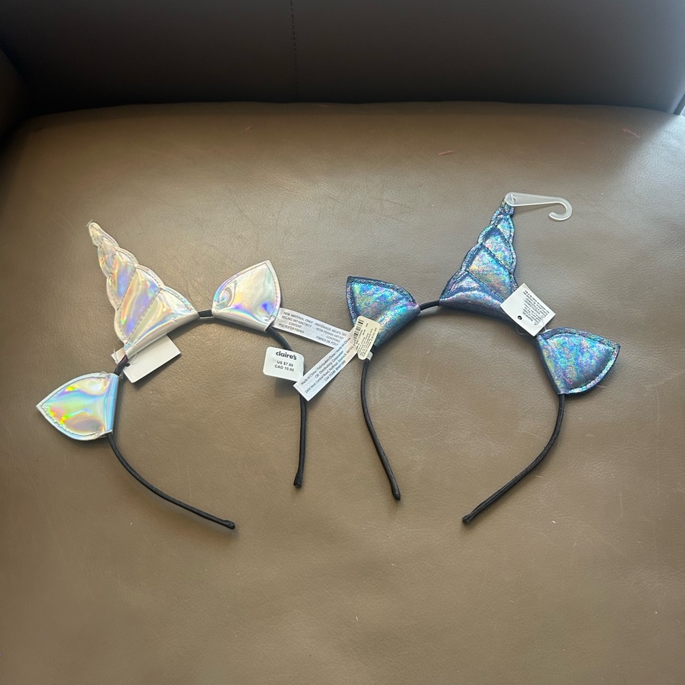 Claire's Iridescent Unicorn Headband Set